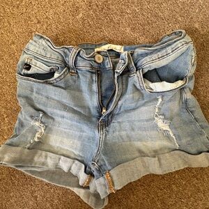Light Blue Distressed Denim Women's Shorts